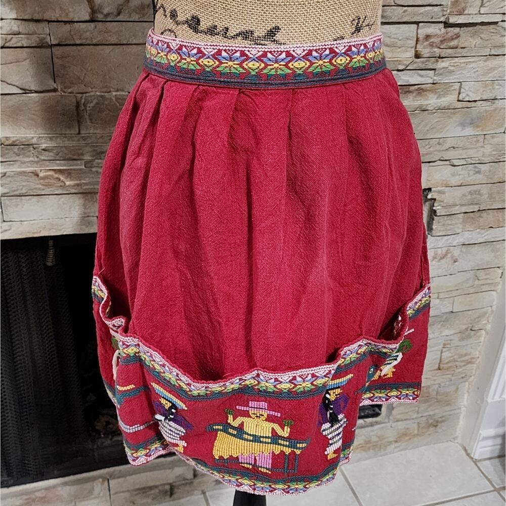 Latin American‎ Half-Apron Folk Art Indigenous People Needlepoint One Size